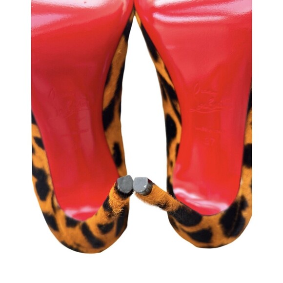 CHRISTIAN LOUBOUTIN Calf Hair Leopard Kate 100 Pumps EU 37 US 7 Spicy - Picture 11 of 13